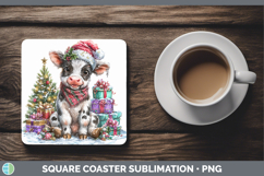 GorgeousFarm Christmas Santa Square Coaster design.