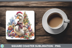 GorgeousFarm Christmas Santa Square Coaster design.