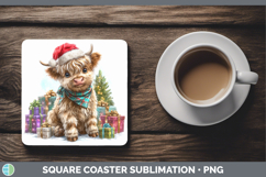 GorgeousFarm Christmas Santa Square Coaster design.