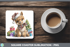 GorgeousFarm Christmas Santa Square Coaster design.