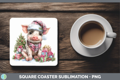 GorgeousFarm Christmas Santa Square Coaster design.