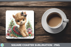 GorgeousFarm Cute Christmas Square Coaster design.