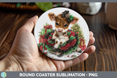 GorgeousFarm Cute Christmas Round Coaster design.