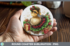 GorgeousFarm Cute Christmas Round Coaster design.