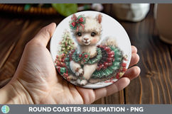 GorgeousFarm Cute Christmas Round Coaster design.