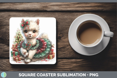GorgeousFarm Cute Christmas Square Coaster design.