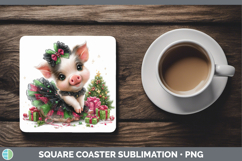 GorgeousFarm Cute Christmas Square Coaster design.