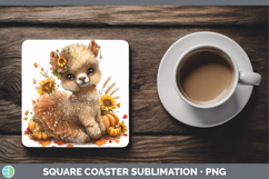 GorgeousFarm Cute Thanksgiving Square Coaster design.