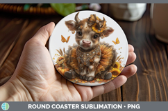 GorgeousFarm Cute Thanksgiving Round Coaster design.