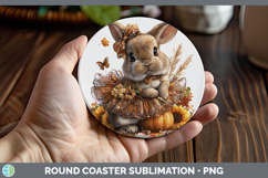 GorgeousFarm Cute Thanksgiving Round Coaster design.