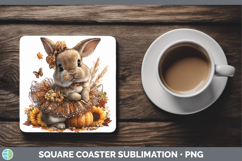 GorgeousFarm Cute Thanksgiving Square Coaster design.