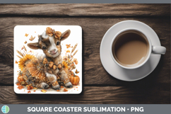 GorgeousFarm Cute Thanksgiving Square Coaster design.