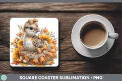 GorgeousFarm Cute Thanksgiving Square Coaster design.