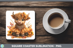 GorgeousFarm Cute Thanksgiving Square Coaster design.