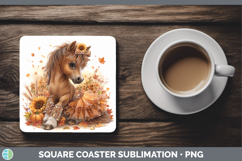 GorgeousFarm Cute Thanksgiving Square Coaster design.