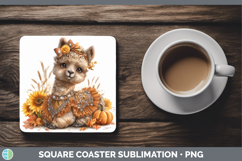 GorgeousFarm Cute Thanksgiving Square Coaster design.