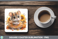 GorgeousFarm Cute Thanksgiving Square Coaster design.