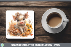 GorgeousFarm Cute Thanksgiving Square Coaster design.