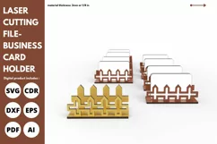 farm fence business card stand svg laser cutting file Product Image 2