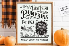 Farm fresh pumpkins svg, Farmhouse autumn svg, Fall sign svg Product Image 1