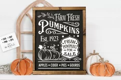 Farm fresh pumpkins svg, Farmhouse autumn svg, Fall sign svg Product Image 2