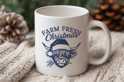 Farm Fresh Christmas SVG | Highland Cow Christmas PNG Design Product Image 3