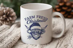 Farm Fresh Christmas SVG | Highland Cow Christmas PNG Design Product Image 3