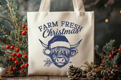 Farm Fresh Christmas SVG | Highland Cow Christmas PNG Design Product Image 2