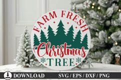 Farm fresh christmas tree - Christmas Round Sign Design Product Image 1