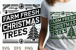 Farm Fresh Christmas Tree Sign Illustration SVG File Product Image 1