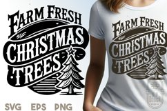 Farm Fresh Christmas Tree Sign Illustration SVG File Product Image 1