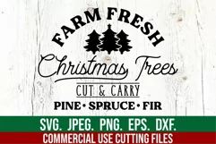 Farm Fresh Christmas Trees SVG - Holiday Christmas Sign Product Image 1