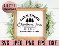 Farm Fresh Christmas Trees SVG - Holiday Christmas Sign Product Image 2