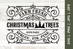 Christmas Trees Sign - Vintage Christmas Sign - svg png Product Image 2