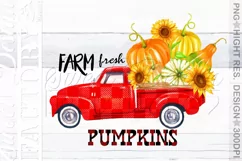 Fall truck sublimation design, harvest png Product Image 1