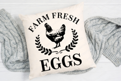Farm Fresh Eggs With Chicken And Laurel Wreath Vector PNG Product Image 4
