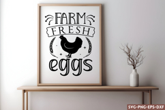 Farm fresh eggs SVG, Farmhouse SVG Designs Product Image 1
