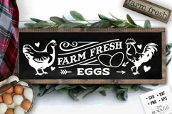 Farm fresh eggs SVG, Farmhouse chicken svg, Chicken sign svg Product Image 2