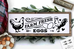 Farm fresh eggs SVG, Farmhouse chicken svg, Chicken sign svg Product Image 3