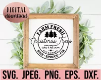Farm Fresh Christmas Trees SVG - Holiday Merry Sign Quote Product Image 3