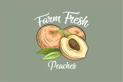 Farm Fresh Peaches Farming SVG T shirt Design Product Image 2