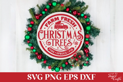 Farm Fresh Christmas Trees Round SVG Ornament Product Image 1