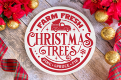 Farm Fresh Christmas Trees Round SVG Ornament Product Image 3