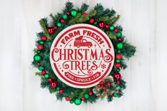 Farm Fresh Christmas Trees Round SVG Ornament Product Image 4