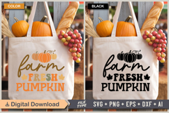 Farm Fresh Pumpkin SVG File | Fall Retro SVG Product Image 2