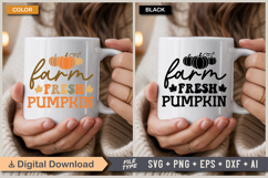 Farm Fresh Pumpkin SVG File | Fall Retro SVG Product Image 4