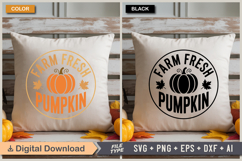 Farm Fresh Pumpkin SVG File | Fall Round Sign SVG Product Image 5