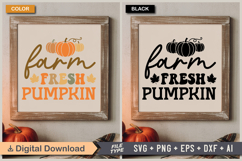 Farm Fresh Pumpkin SVG File | Fall Retro SVG Product Image 5