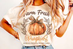 Farm Fresh Pumpkins Hand Picked Daily PNG, Fall PNG, Autumn Product Image 2