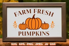 Farm Fresh Pumpkins SVG | Farmhouse Autumn Sign Product Image 1
